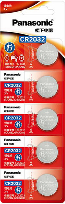 Panasonic CR2032 鈕扣型鋰電池, 5個裝, 1組