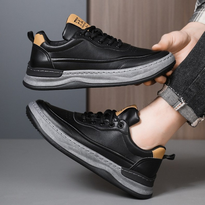 스타일닥터 클래식 남자겨울신발 가죽 남성스니커즈 발편한운동화 데일리 쿠션 워킹화