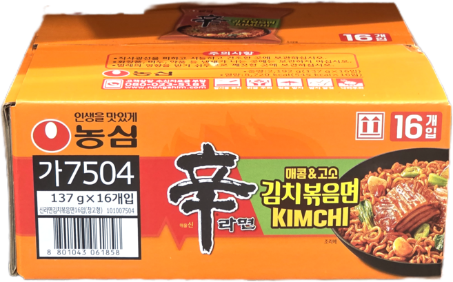 농심 신라면 김치볶음면 137gx16입, 1박스