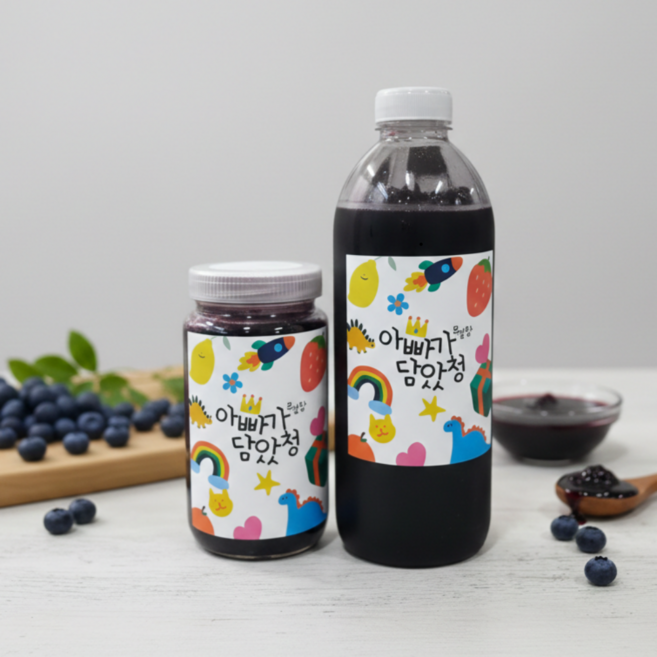 아빠가담았청 무설탕 통 블루베리청 550g 1.05kg 대용량 제로슈가 홈카페, 1개, 1개입