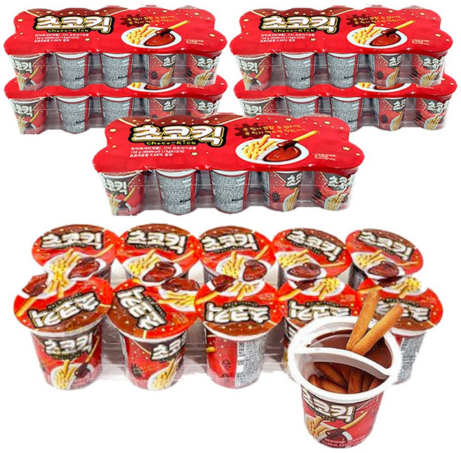 초코킥 찍어먹는 과자 한정행사 60개(15gx60개) 어린이집 유치원 학교 교회 간식 선물, 15g, 60개