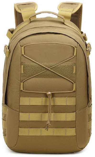 瑪薩威大容量登山徒步野營訓練雙肩揹包 戶外男女戰術多功能登山包, 棕色