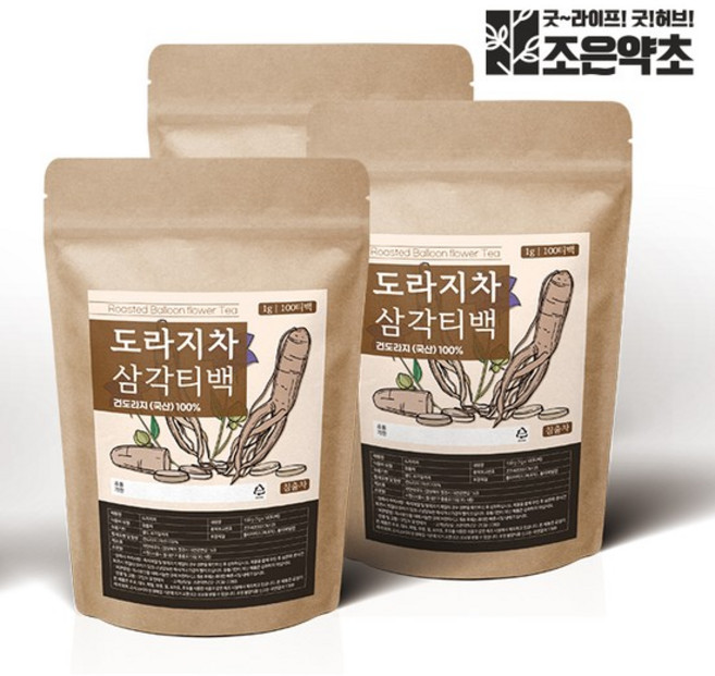 국산 볶은 도라지 도라지차 티백 1g x 100티백 대용량 x 3, 100개입, 상세 설명 참조