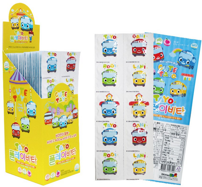 다산메디칼 타요 플레이비타 250정 + 키즈방한대 랜덤 1개 증정