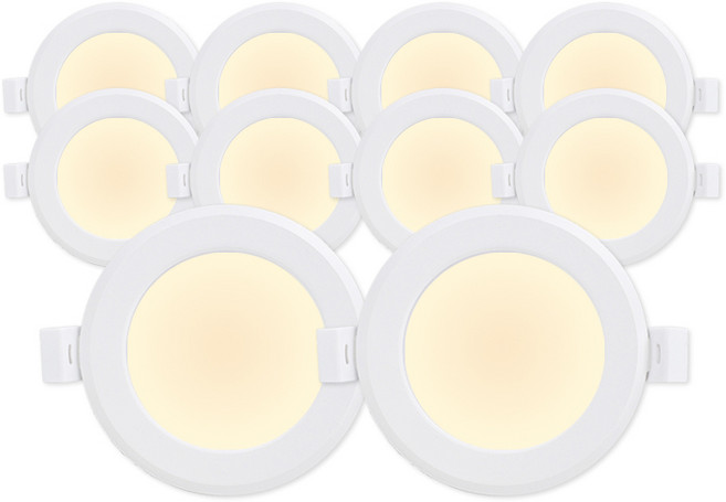 라인라이팅 LED 에코 3인치 다운라이트 5W (벌레유입방지/방습), 전구색(노란빛), 10개
