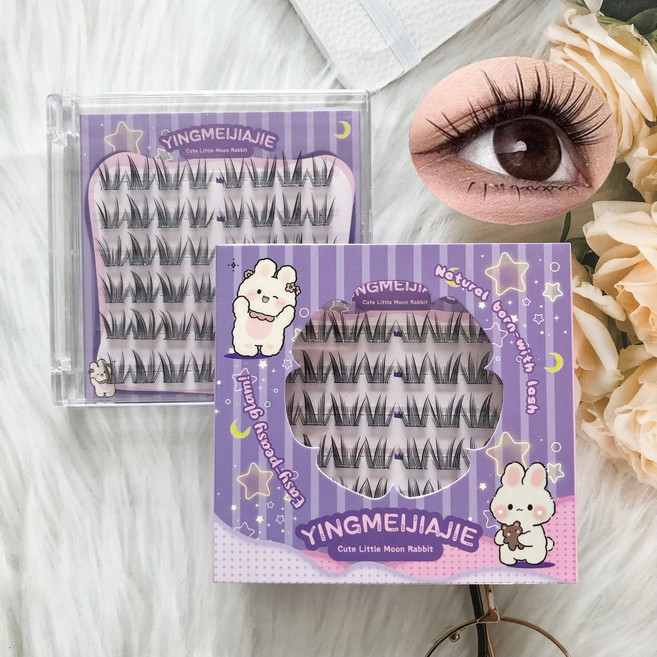 풀 필요없은 자연 속눈썹 3D인조속눈썹 세트11-13mm(다양한 스타일 가능 여성 메이크업 필수품), 6 rows of dense YFXMJ 77