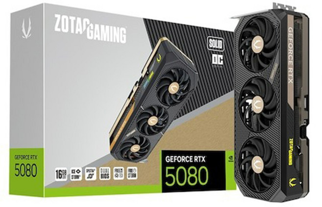 HIT ZOTAC GAMING 지포스 RTX 5080 SOLID OC D7 16GB