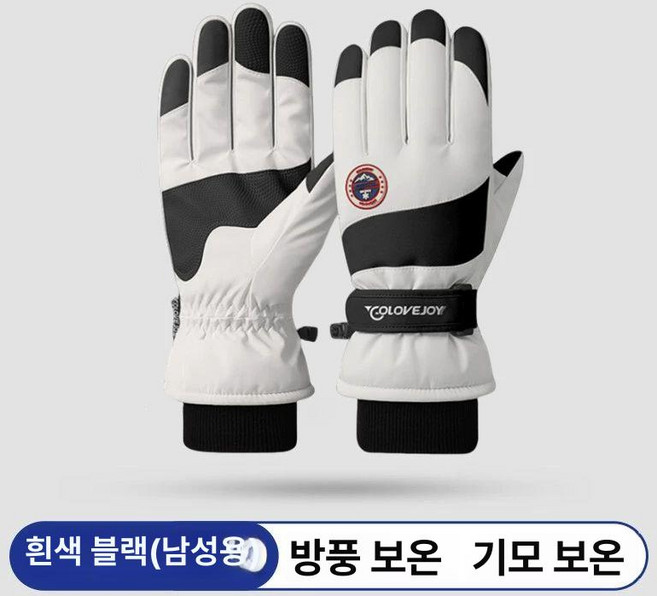 겨울 방한 얼굴보호 마스크 남녀공용 자전거 오토바이 라이딩용, 1개, 스키 장갑 화이트 블랙 남성용