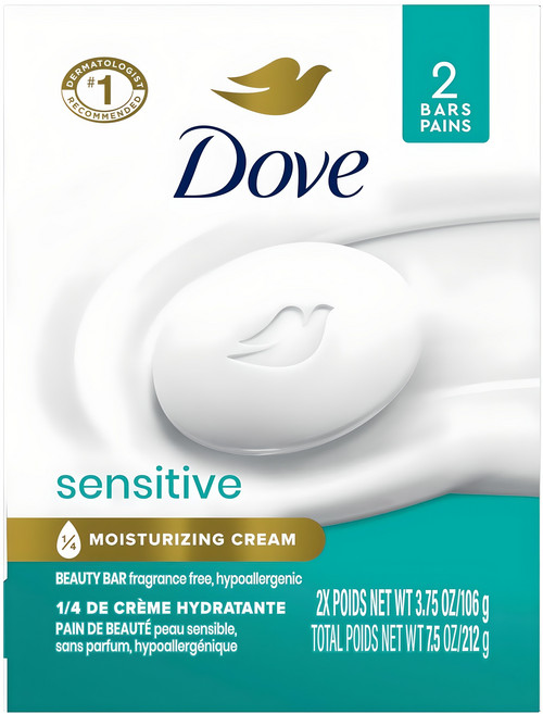 도브 센서티브 뷰티 바 비누, 106g, 2개