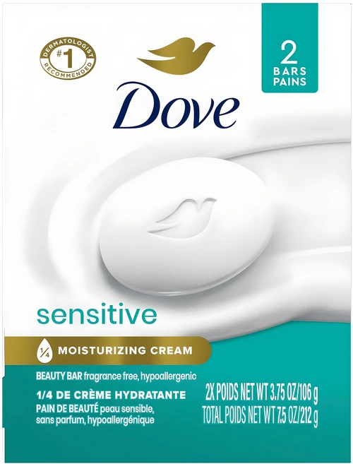 도브 센서티브 뷰티 바 비누, 106g, 2개 - 쿠팡