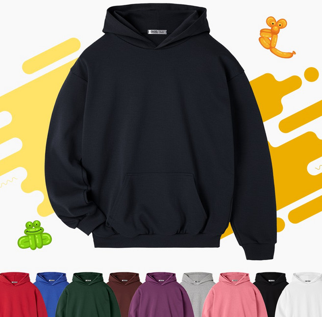 [GIVON] 기본 키즈 아동용 10color 특양면 라이트웨이트 레귤러핏 풀오버 후드티 / DCF800