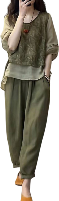 여성용 면마세트 생활개량한복 상의+바지 뉴타임즈 E296M254