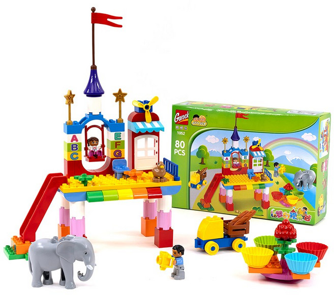 제노그로우 블럭놀이 놀이공원 레고호환블럭 놀이동산 유아블럭 어린이날선물 졸업선물 입학선물, 1개, 소/102593