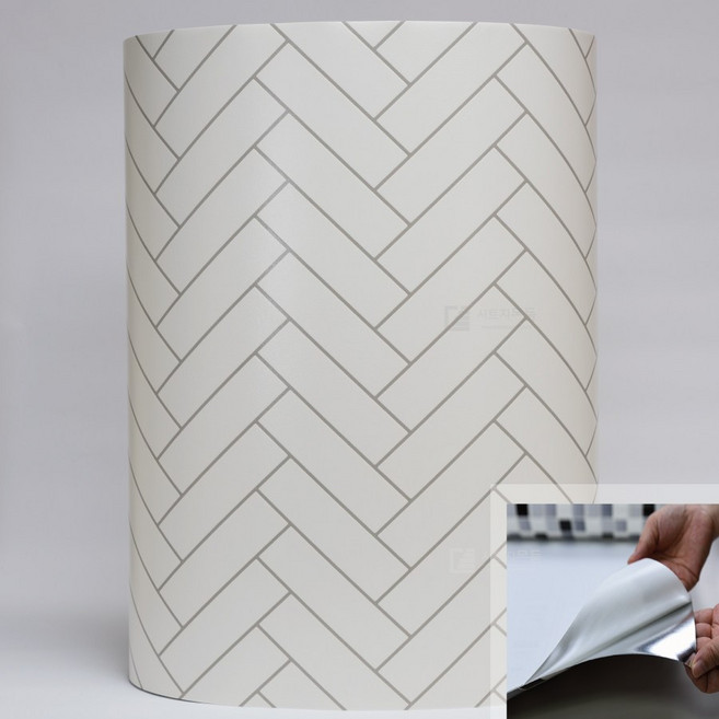 HD현대시트 주방 욕실 방수 타일 시트지 커터칼 헤라 제공 시공 키트, 선택.23_20444_헤링본화이트