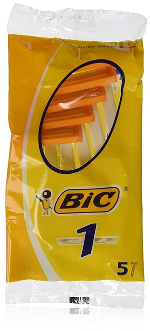 빅 일회용 면도기 일반 싱글 블레이드 5 카운트 12팩