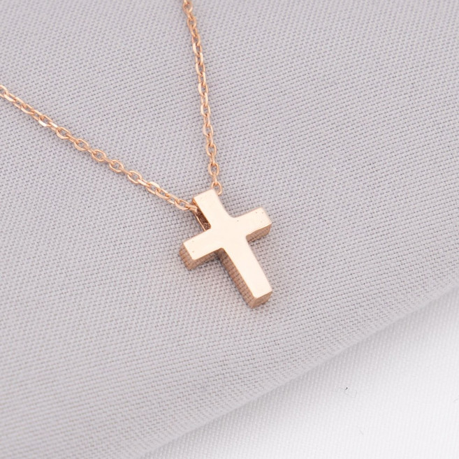 루키스톤 18k 엔오프 십자가목걸이 18k목걸이