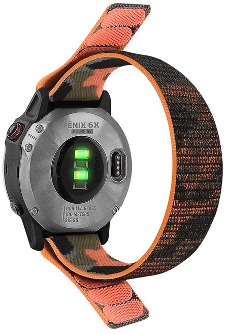 Fenix E 8 47mm 51mm 7 7X /Enduro 3 2/Epix 퀵 릴리스 팔찌 루프 나일론 스포츠 시계 밴드 용 26mm 22mm 스트랩, Orange, QuickFit 22mm