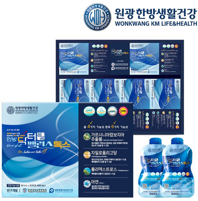 원광 한방 닥터 밸런스톡스 1박스 30포 원광한방생활건강 2주 다이어트 주스 건강음료 식약처인증 액상, 2개, 2.4L