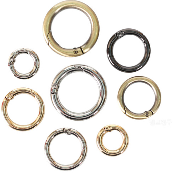 오픈키오링(오링고리)/ 가방 키링 o 링 키홀더 흑 니켈 마크라메 골드 열쇠 연결, 은색, 1개