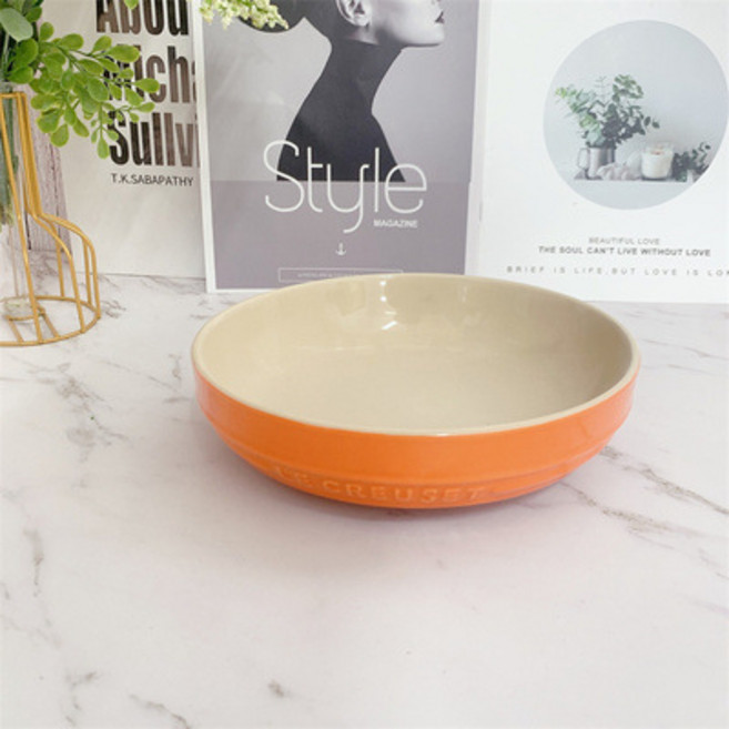 쿨컬러 20cm 라운드 딥 플레이트 식기 세트 수프 그릇 접시 하이 엔드 선물, 01 20cm orange, 1개