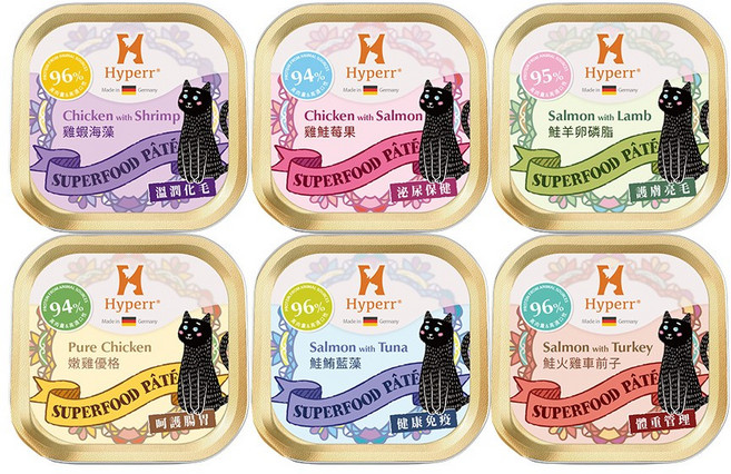Hyperr超躍 貓咪 德國機能主食罐 全口味綜合保養, 150g, 20個, 混合口味