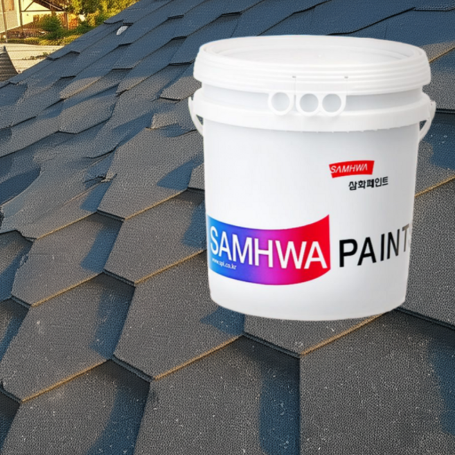 삼화페인트 옥상방수 지붕 슁글 싱글 아스팔트 방수마스터 18L, 돌회색 롤러 7인치+3단 로라대