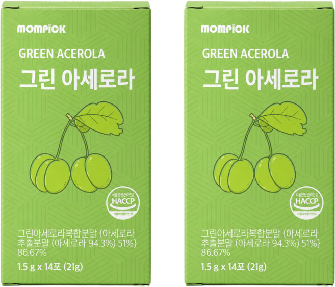 맘픽 그린 아세로라 비타민C 분말, 2개, 14회분