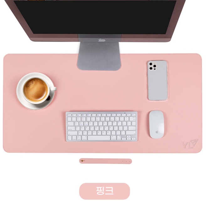락톡마켓 가죽 데스크매트 대형 책상 논슬립 컴퓨터 마우스패드 장패드 데스크깔개 커버 80 100 120cm, 핑크