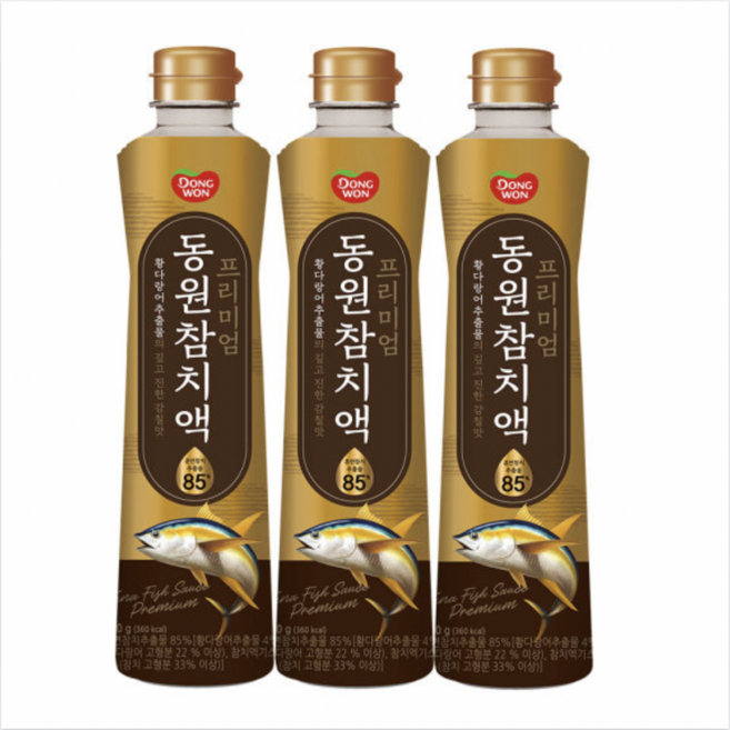 프리미엄 동원참치액, 900ml, 3개