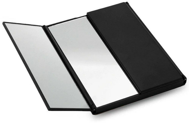 무반전거울 남이보는 내얼굴 조명 접이식 실물 조명 검정 거울 없음 좌우반전 메이크업 LED, A. 빛이 없으면 검정색