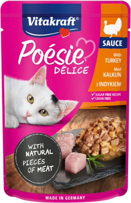 비타크래프트 고양이 포에시 델리스 습식 파우치, 칠면조, 85g, 23개