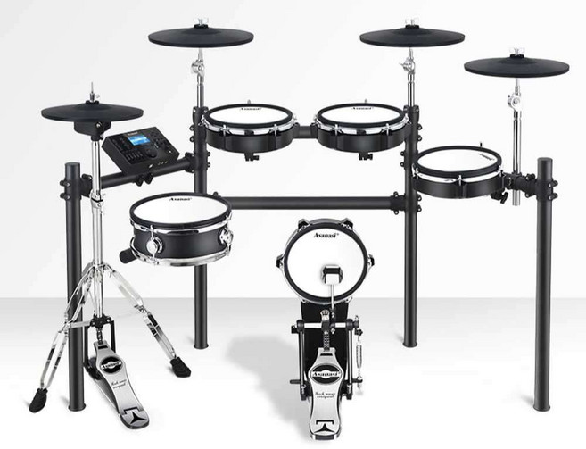 전자 드럼 세트 초보자 연습 음악 학원 공연 프로용, 드럼 4개 및 심벌즈 3개, 1개