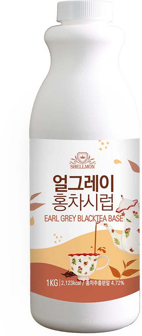 쉘몬 밀크티베이스 1kg 얼그레이 홍차시럽, 1개