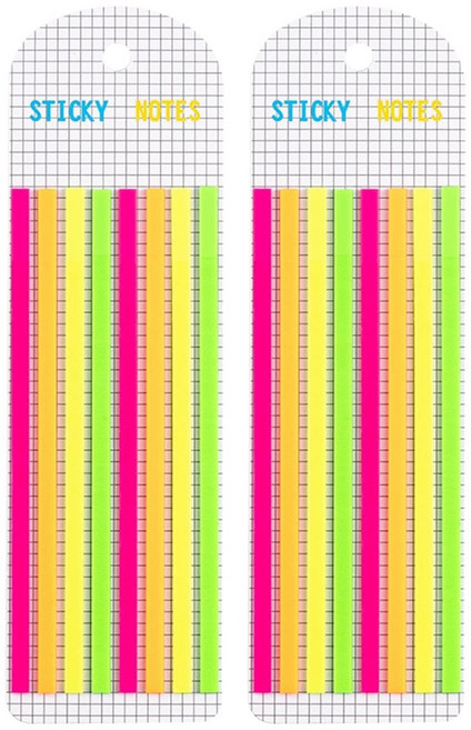 이지유 롱 인덱스 플래그 점착 스티커 독서 하이라이터 라인 밑줄 형광펜 테이프, 1세트, 2개입