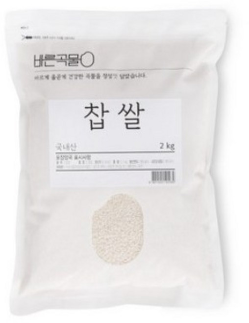 바른곡물 국산 찹쌀, 1개, 2kg