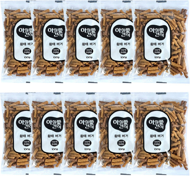 아침애간식 애견용 버거, 황태버거, 100g, 10개