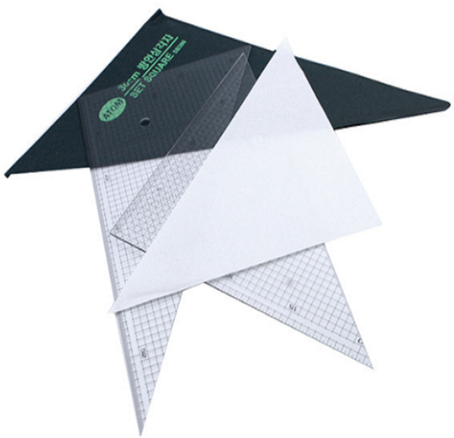 동아측기 제도용 ATOM 방안삼각자 30cm (직각 삼각 한세트)