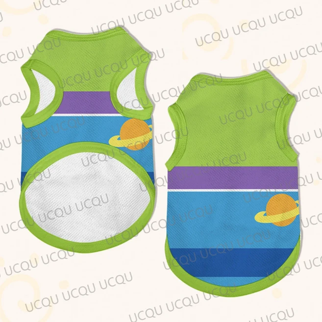 토이 스토리 애완 동물 조끼 우디 & 버즈 라이트 개와 고양이 옷 소형 만화 스타일 복장, 01 L, 02 빨간