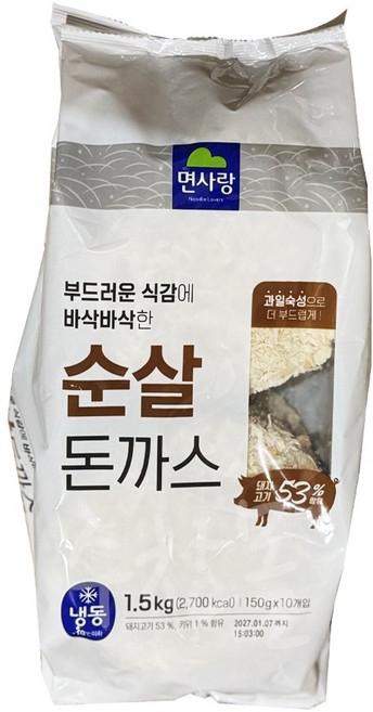 면사랑 순살돈까스, 1개, 1.5kg