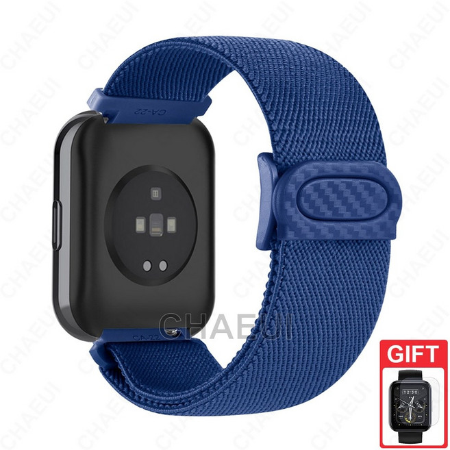 適用於 Realme Watch 5 3 Pro 錶帶 Realme Watch 2 Pro S 尼龍錶帶 碳纖紋扣錶帶, 1個, 藍色,Realme Watch 3/3Pro, 藍色