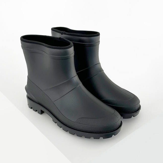 왓위웨어 남녀공용 심플 숏 레인부츠 발편한 쿠션 패션 장화