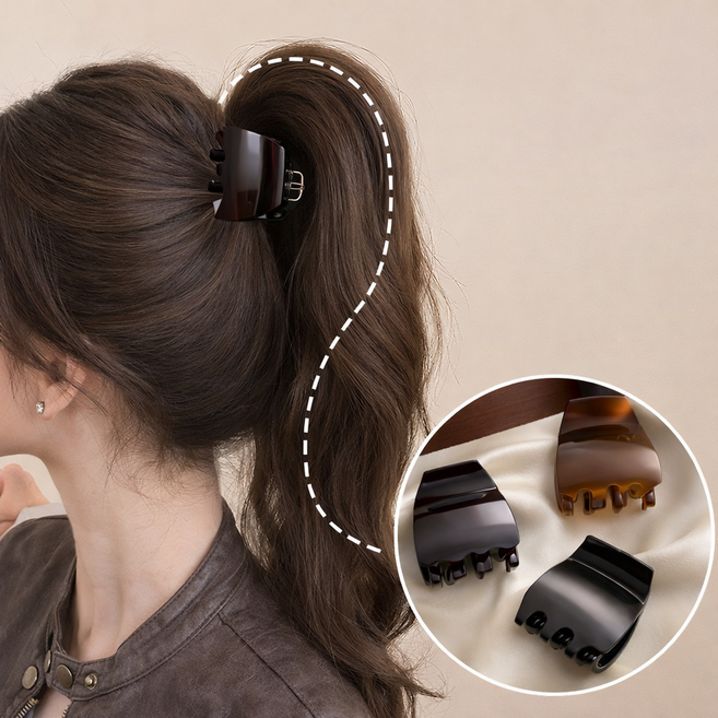 쓸리미너 집게핀 헤어핀 여성 포니테일 반머리 미니 집게핀 3P