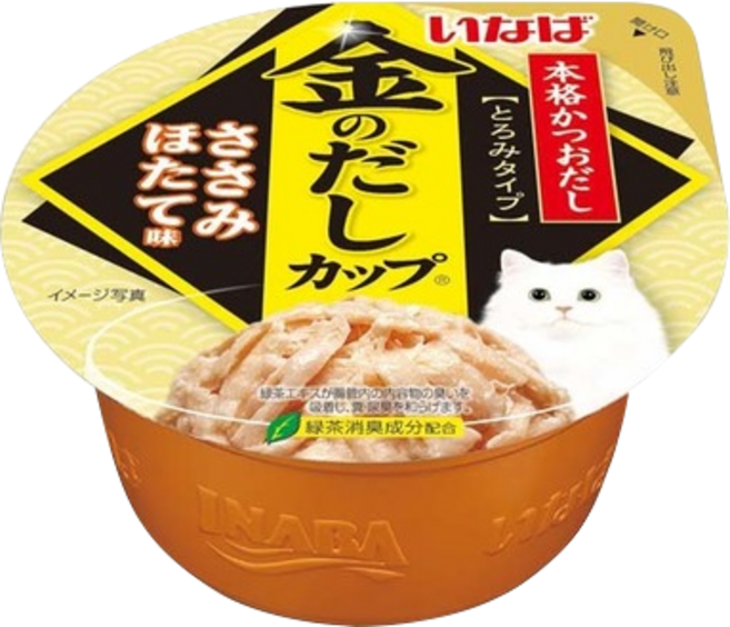 [오늘까까] 이나바 금빛 육수 고양이 컵 간식, 혼합맛(닭가슴살/가리비), 70g, 6개