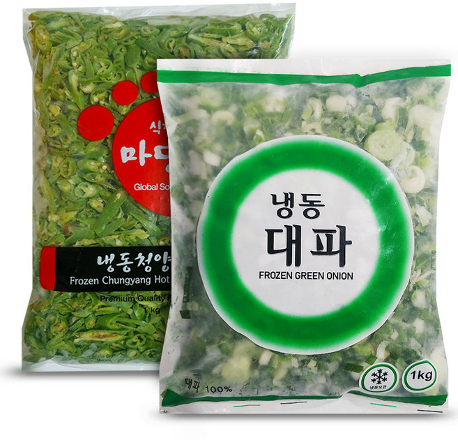 냉동 대파 1kg + 청양 고추 1kg /라면/찌개/볶음, 1개