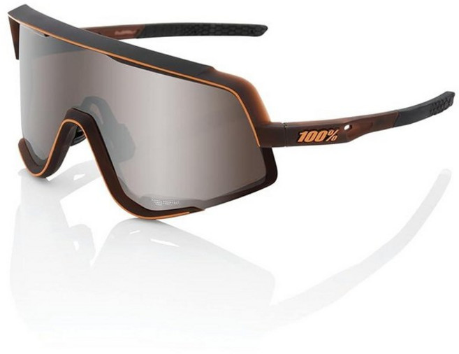 100% SPEEDCRAFT 스포츠 퍼포먼스 사이클링 선글라스 (소프트 택트 투톤 - 하이퍼 실버 미러 렌즈) 소프트 히퍼 렌즈, 프리 사이즈, 매트 반투명 브라운 페이드 - Hiper 실버 미러 렌