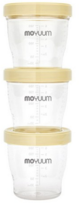 모윰 트라이탄 이유식 용기, 180ml, 크림옐로우, 1세트