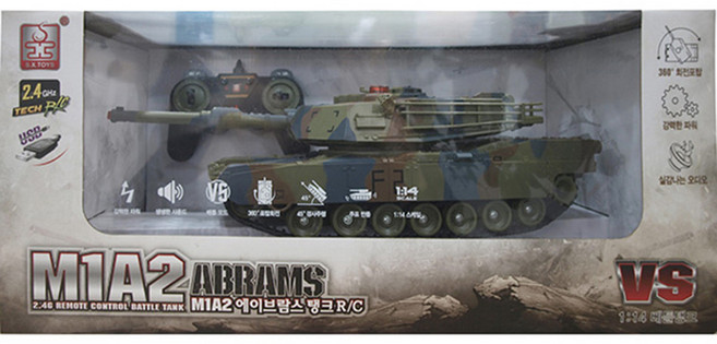 티블루 NEW 114 M1A2 에이브람스탱크 RC 무선조종, 단품, 1개