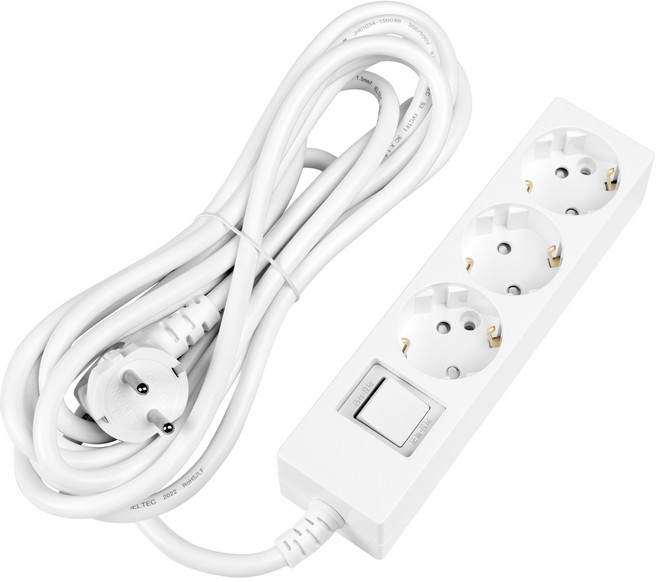 스윗홈 과부하차단 접지형 통합스위치 절전형 16A 멀티탭 3구, 과부하차단 3구 화이트, 1개, 7m