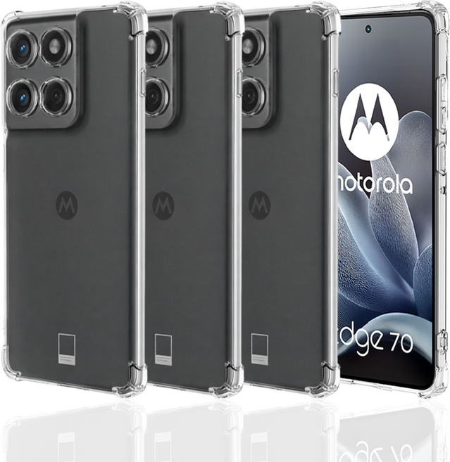 모토로라 엣지 70 고탄성 풀커버 투명 범퍼 케이스 3개