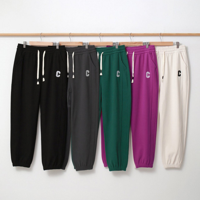 봄가을 절개라인 조거 트레이닝 팬츠 여성용 허리밴딩 홈웨어 바지